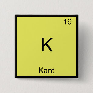 Bóton Quadrado 5.08cm K - Kant Funny Element Chemistry Symbol Tee