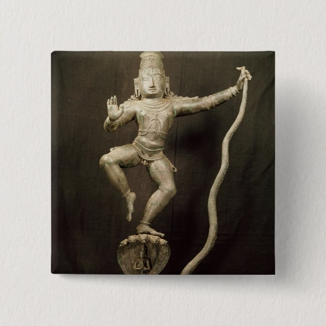 Bóton Quadrado 5.08cm Kaliya Krishna (Frente)