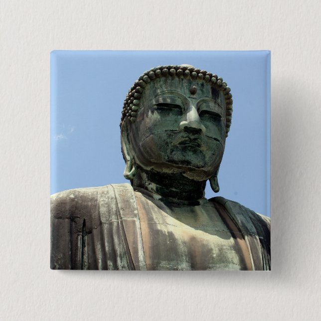 Bóton Quadrado 5.08cm kamakura buddha (Frente)