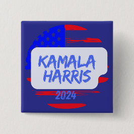 Bóton Quadrado 5.08cm Kamala Harris 2024. Quadrada