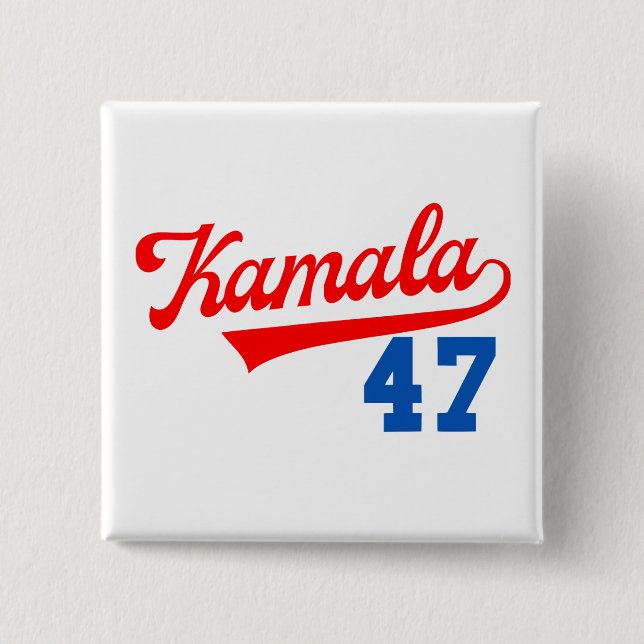 Bóton Quadrado 5.08cm Kamala Harris 47 º - Presidente 47 º (Frente)