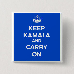 Bóton Quadrado 5.08cm Kamala Harris Button - Fique calmo