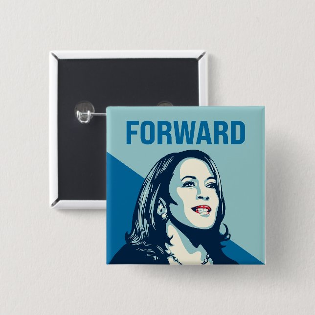 BÓTON QUADRADO 5.08CM KAMALA HARRIS FORWARD (Frente & Verso)