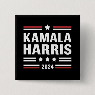 Bóton Quadrado 5.08cm Kamala Harris para O Povo 2024 Presidente