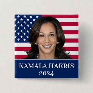 Bóton Quadrado 5.08cm Kamala Harris Para O Presidente 2024