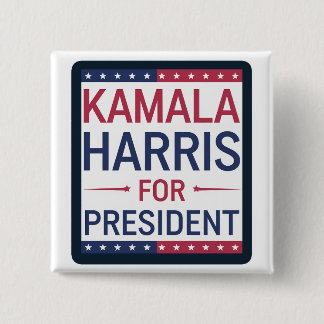 Bóton Quadrado 5.08cm Kamala Harris para Presidente