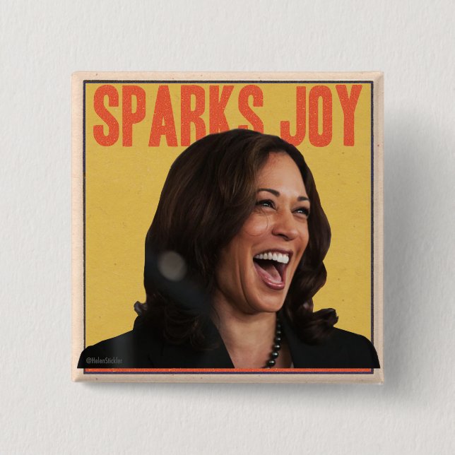 BÓTON QUADRADO 5.08CM KAMALA HARRIS SPARKS JOVEM PIN (Frente)