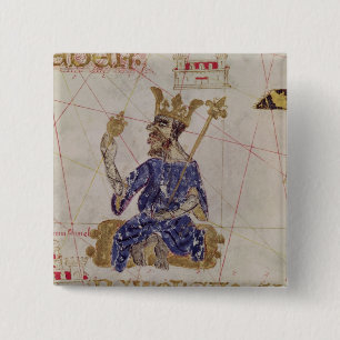 Bóton Quadrado 5.08cm Kankou Mousa, rei de Mali