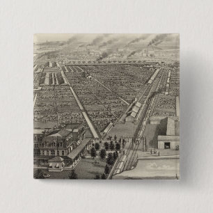 Bóton Quadrado 5.08cm Kansas City Stock Yards, Kansas City, Kansas