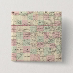 Bóton Quadrado 5.08cm Kansas e Nebraska