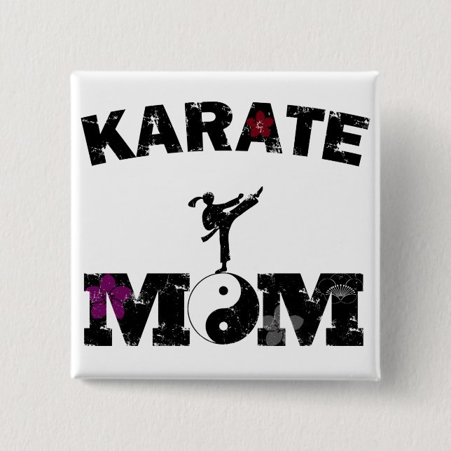 Bóton Quadrado 5.08cm Karate MOM (Frente)
