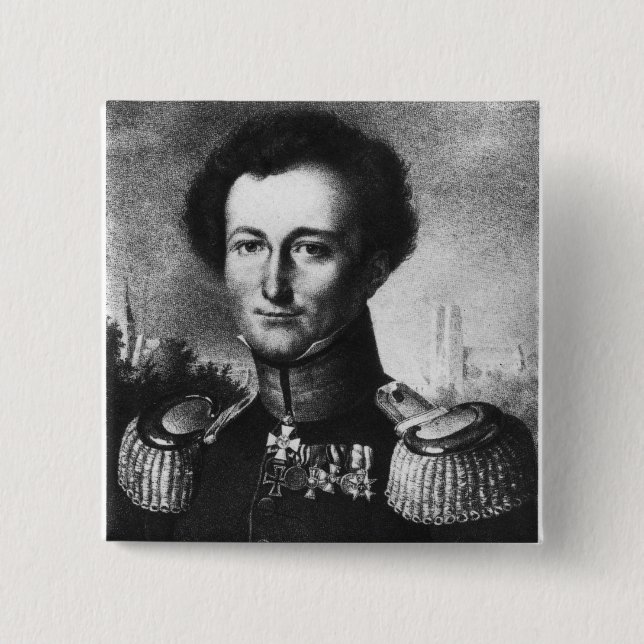 Bóton Quadrado 5.08cm Karl von Clausewitz (Frente)