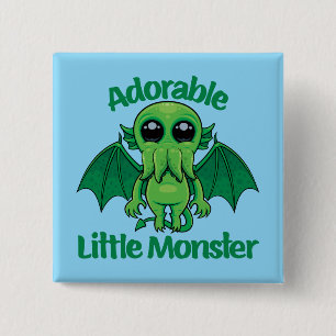 Bóton Quadrado 5.08cm Kawaii Cthulhu Adorável Monstro
