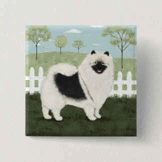 Bóton Quadrado 5.08cm Keeshond rural