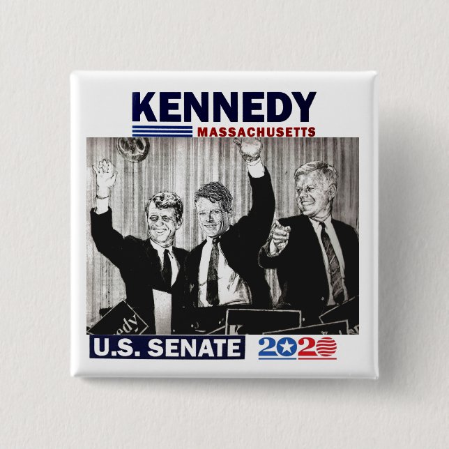 Bóton Quadrado 5.08cm Kennedy Senado dos EUA 2020 (Frente)