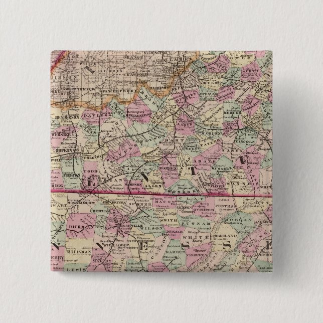 Bóton Quadrado 5.08cm Kentucky e Tennessee 4 (Frente)