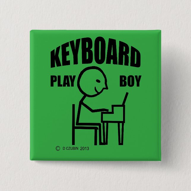 Bóton Quadrado 5.08cm Keyboard Play Boy (Frente)