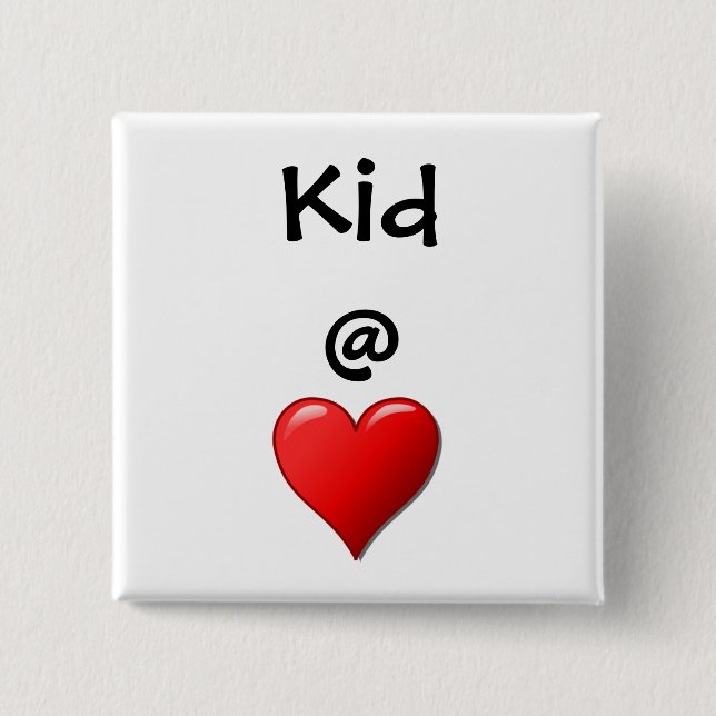 Bóton Quadrado 5.08cm Kid @ Heart (Frente)