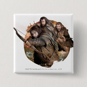 Bóton Quadrado 5.08cm Kili, THORIN OAKENSHIELD™ e Fili