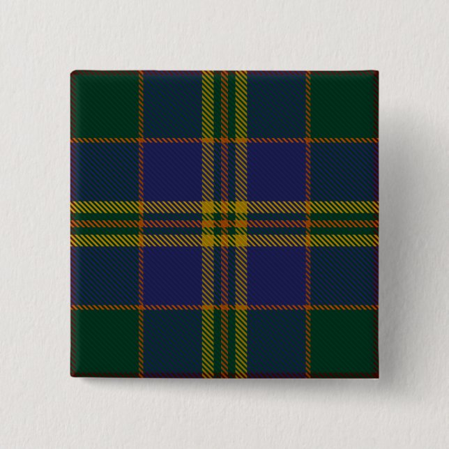Bóton Quadrado 5.08cm Kilkenny County Irish Tartan (Frente)
