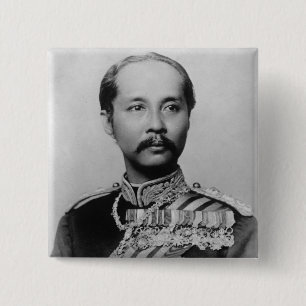 Bóton Quadrado 5.08cm King Chulalongkorn Rama V da Tailândia