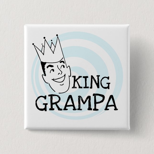 Bóton Quadrado 5.08cm King Grampa T-shirts e presentes (Frente)