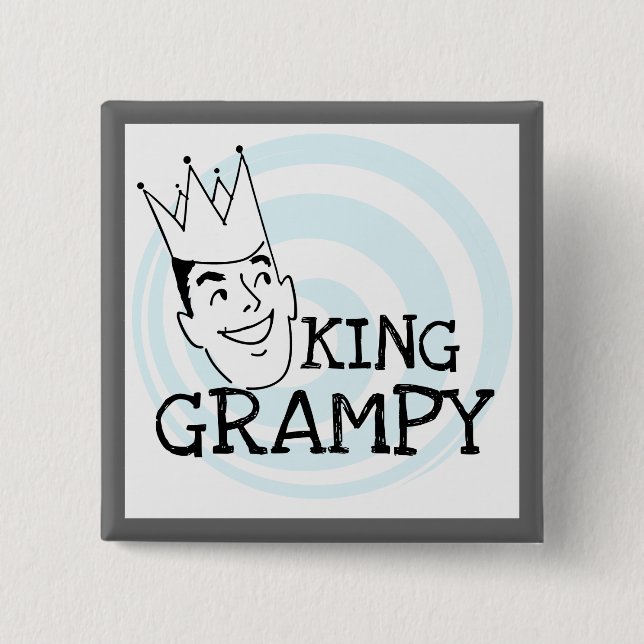 Bóton Quadrado 5.08cm King Grampy Camisetas e presentes (Frente)