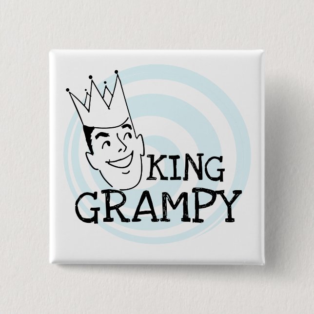 Bóton Quadrado 5.08cm King Grampy Camisetas e presentes (Frente)