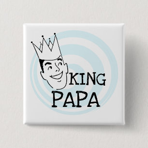 Bóton Quadrado 5.08cm King Papa T-shirts e presentes