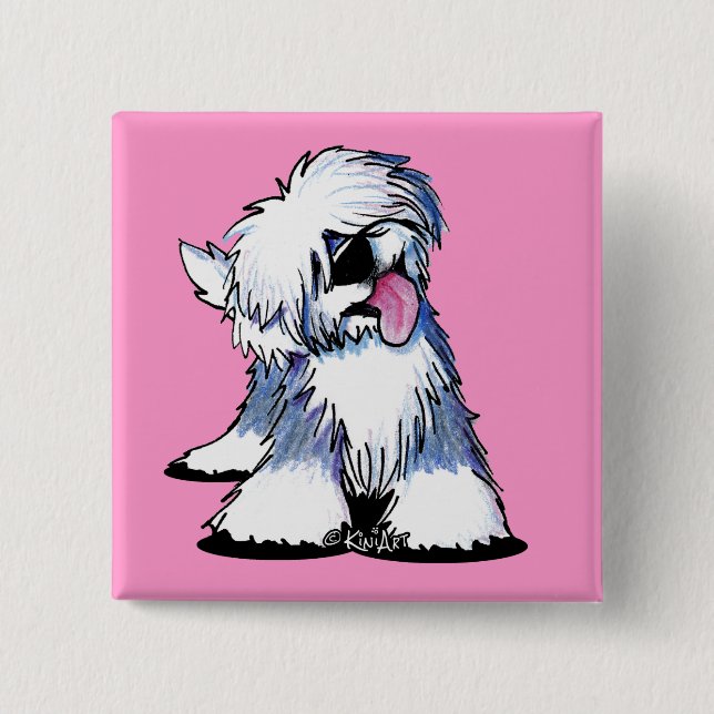 Bóton Quadrado 5.08cm KiniArt OES Pin-Back Button (Frente)