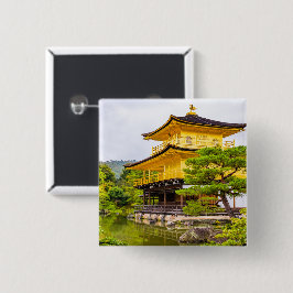 Bóton Quadrado 5.08cm Kinkaku-ji, pavilhão de ouros, Quioto