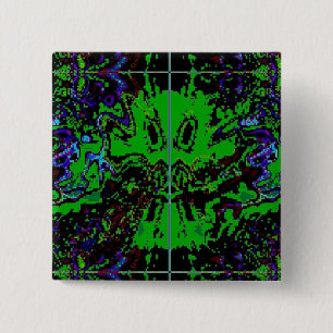Bóton Quadrado 5.08cm Kleine grüne Teufel