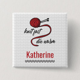 Bóton Quadrado 5.08cm Knit Vermelho Rápido, Morre Quente