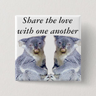 Bóton Quadrado 5.08cm Koala Bears Love_
