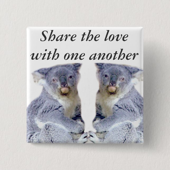 Bóton Quadrado 5.08cm Koala Bears Love_ (Frente)