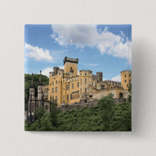 Bóton Quadrado 5.08cm Koblenz, Alemanha, Castelo Stolzenfels, Palácio