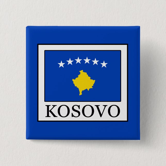 Bóton Quadrado 5.08cm Kosovo (Frente)