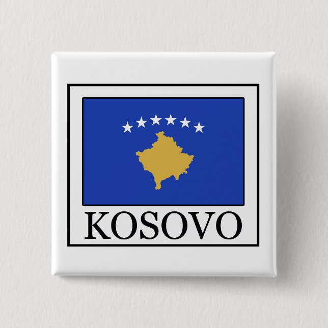 Bóton Quadrado 5.08cm Kosovo (Frente)