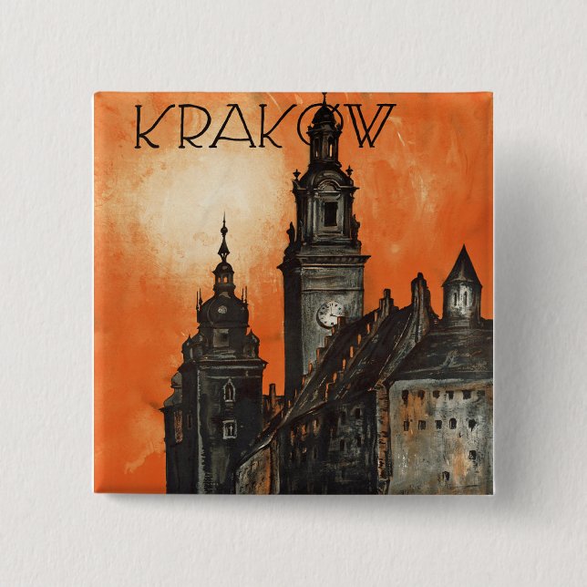 Bóton Quadrado 5.08cm Krakow (Frente)