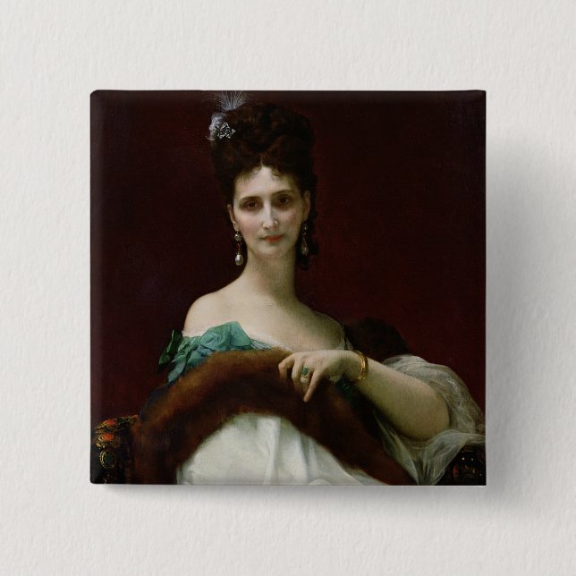 Bóton Quadrado 5.08cm La Comtesse de Keller, 1873 (Frente)