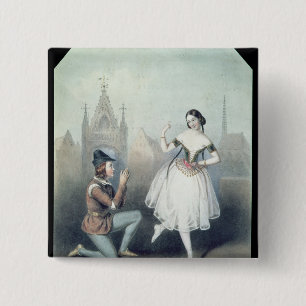 Bóton Quadrado 5.08cm La Esmeralda': Carlotta Grisi & Jules Perrot