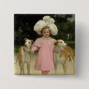 Bóton Quadrado 5.08cm La março de Alice Antoinette de, envelhecido cinc