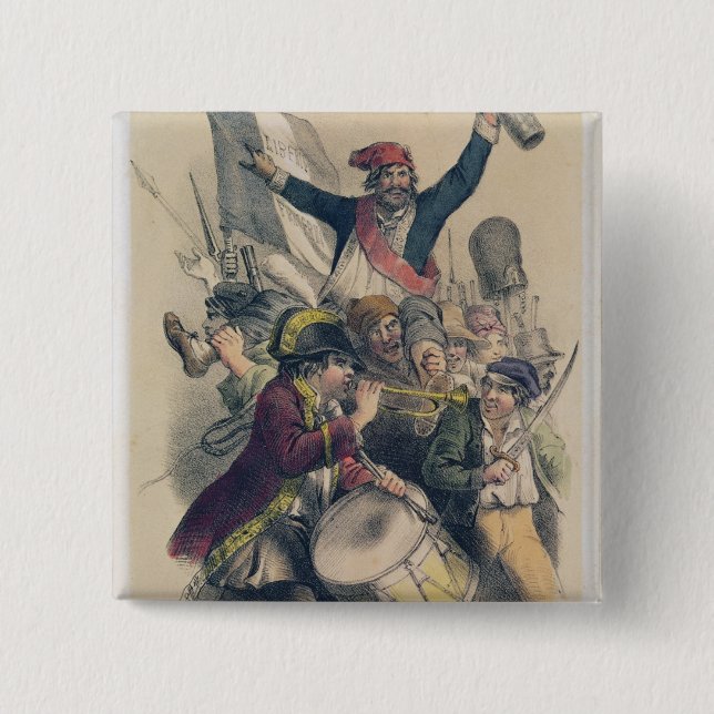 Bóton Quadrado 5.08cm La Republique de Vive, 1848 (Frente)