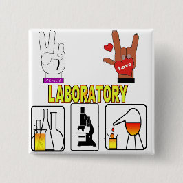 BÓTON QUADRADO 5.08CM LABORATÓRIO PEACE LOVE