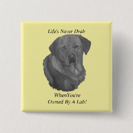 Bóton Quadrado 5.08cm labrador amarelo retrador cão retrato slogan diver