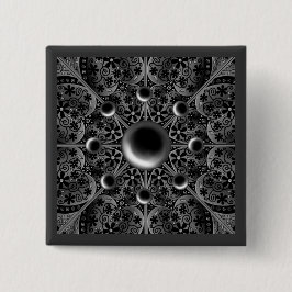 Bóton Quadrado 5.08cm Lace Black Cerâmico