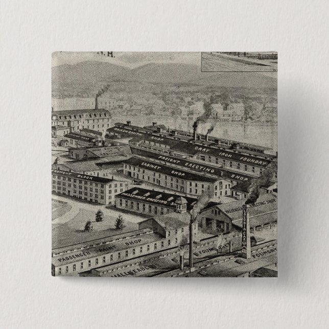 Bóton Quadrado 5.08cm Laconia Car Company (Frente)