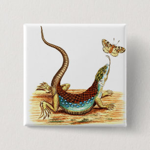 Bóton Quadrado 5.08cm Lagarto do vintage