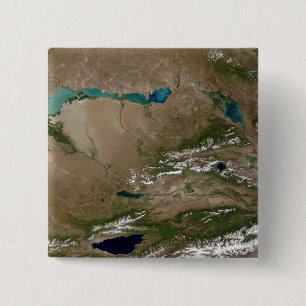 Bóton Quadrado 5.08cm Lago Balkhash em Kazakhstan oriental