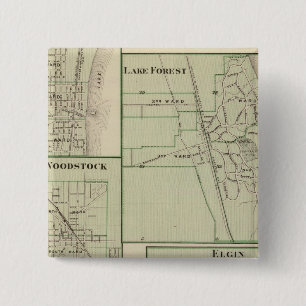 Bóton Quadrado 5.08cm Lago Forest, Elgin, Waukegan, Woodstock